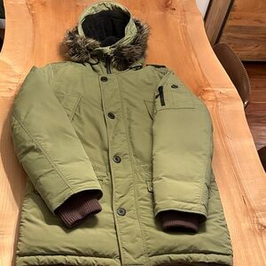 Nike Olive Puffy Coat with Black Accents